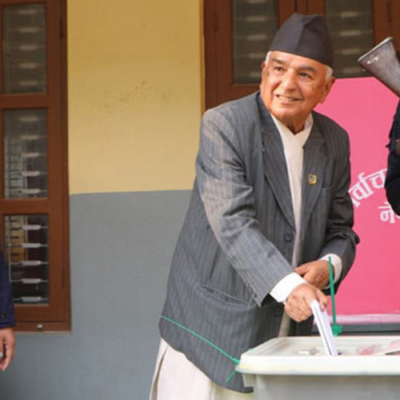 वरिष्ठ नेता रामचन्द्र पौडेलद्वारा मतदान