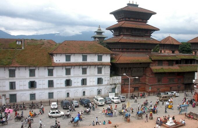 काठमाडौंको हनुमान ढोका परिसरमा सवारी साधन प्रवेशमा रोक